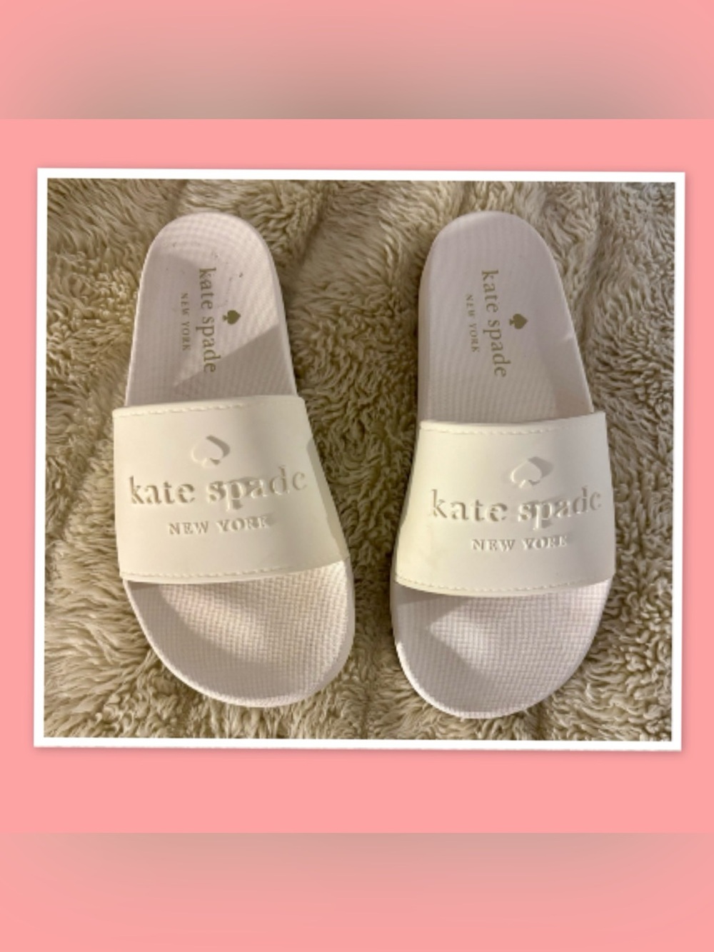 Kate Spade White Slip-On Sandals ~ Size 6